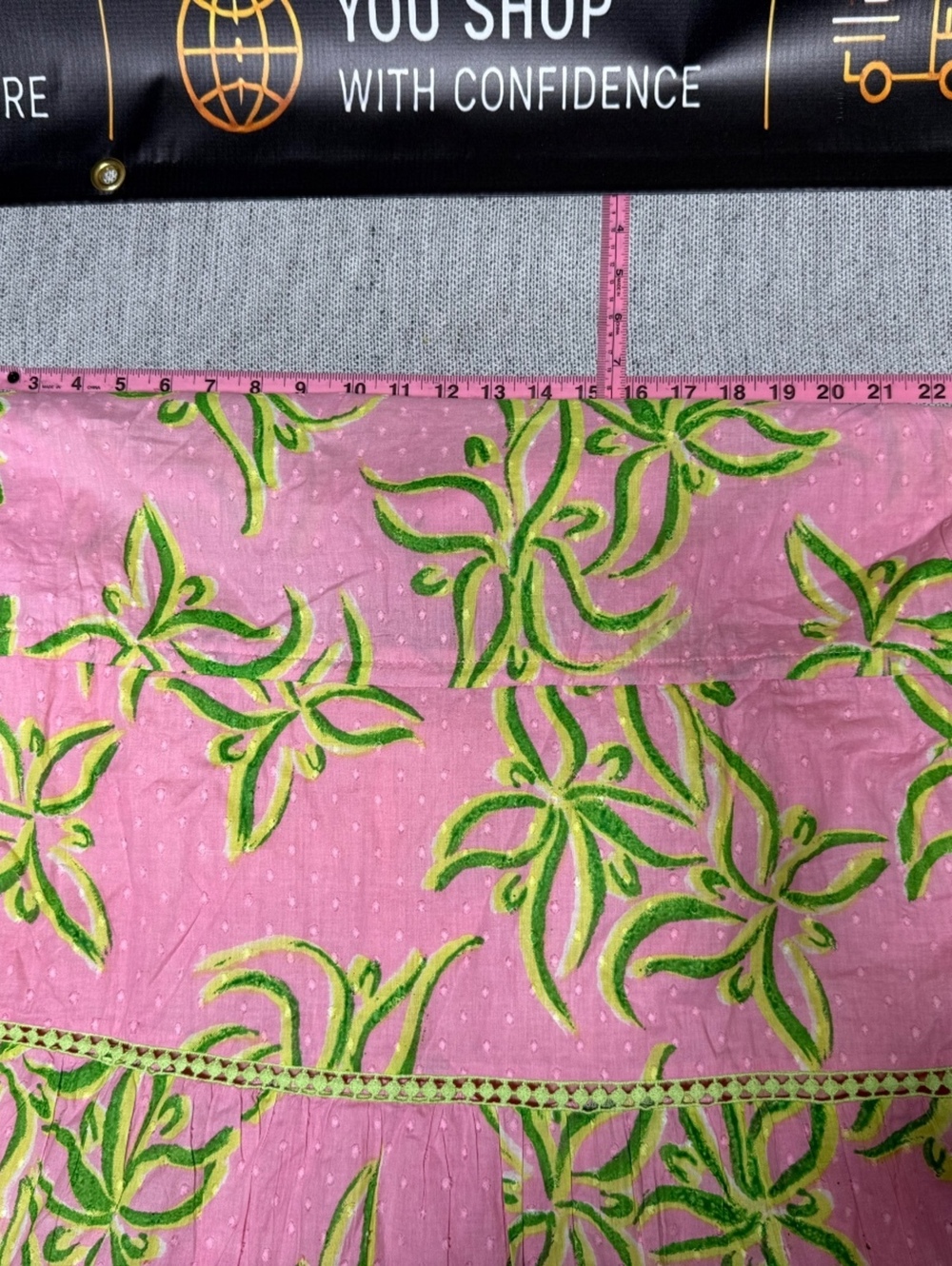 MODAPOSA XL Pink and Green Cotton Dress with Tassels - Picture 12 of 13